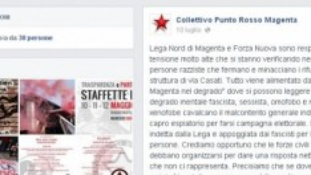 Il collettivo Punto rosso minaccia la lega nord