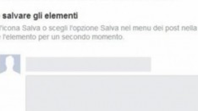 Facebook: arriva il tasto 'Salva'.