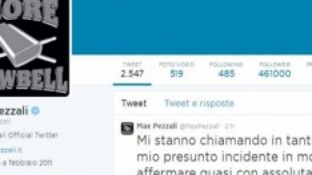 Tweet di Max Pezzali relativo alla presunta morte