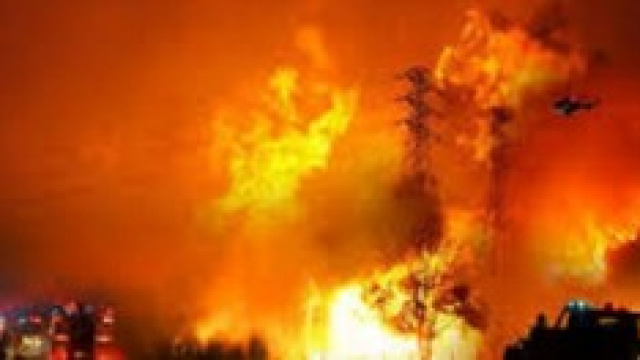 Un incendio in propagazione