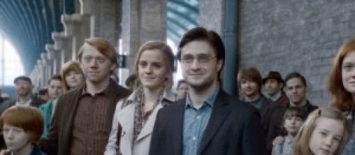 Harry Potter, Hermione y Ron adultos en el ep&iacute;logo