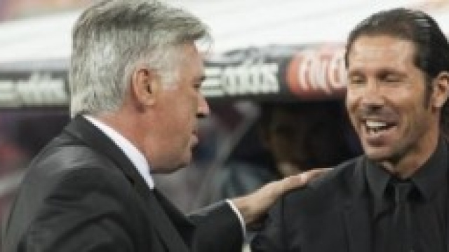 I due allenatori Carlo Ancelotti e Diego Simeone