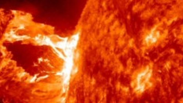Una ricostruzione grafica di una Tempesta solare