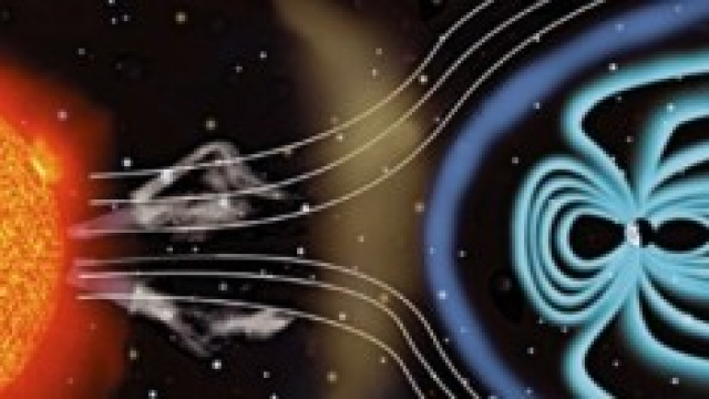 Raffigurazione di una tempesta solare