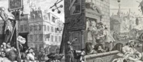 Gin Lane and Beer Street by William Hogarth, 1751