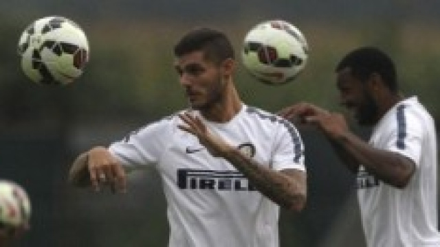 Icardi in allenamento ad Appiano