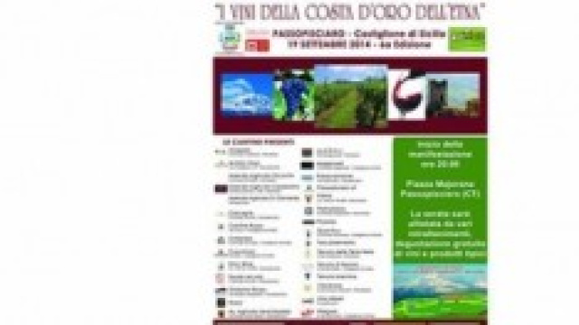 La locandina "I Vini della Costa d'Oro dell'Etna"