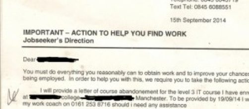 letter asking claimant to withdraw from her course