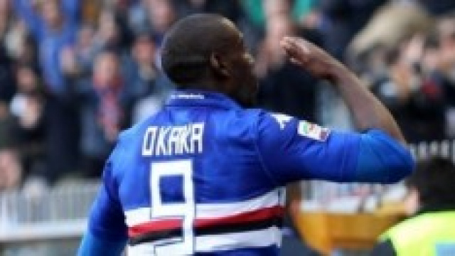 l'attaccante blucerchiato, Okaka