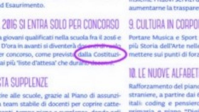 Errori fascicolo 'La buona scuola'