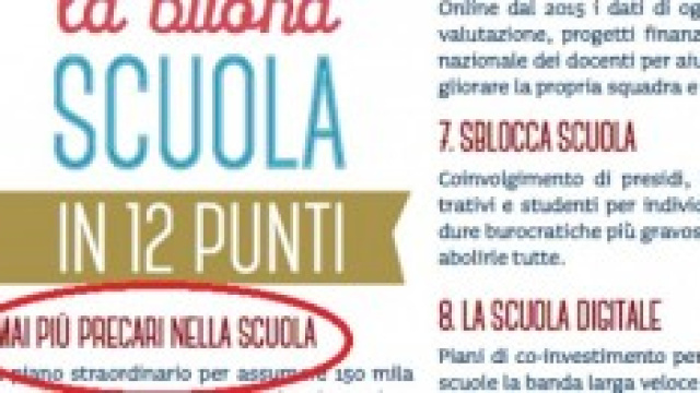 Riforma scuola Matteo Renzi, precari, assunzioni