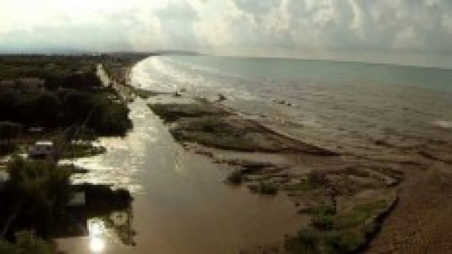 L'esondazione del Romondato, sul litorale di Rodi