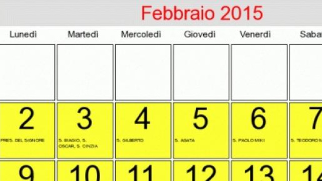 Calendario di Carnevale 2015
