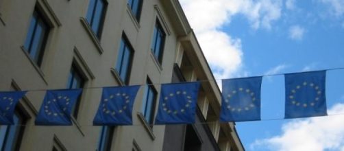 European Union flags in Finland