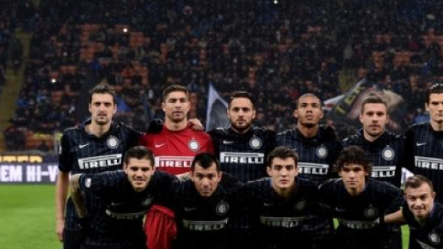 L'Inter scesa in campo contro la Sampdoria 
