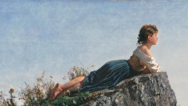 Filippo Palizzi, Fanciulla sulla roccia a Sorrento