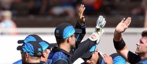 New Zealand celebrate a wicket