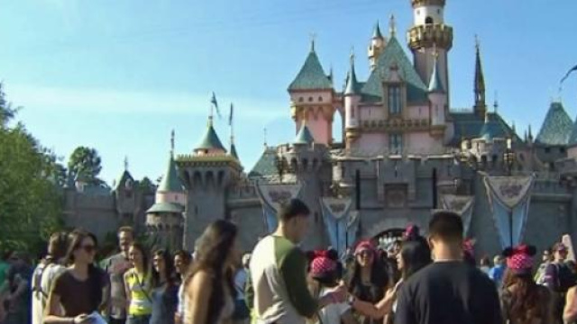 Turisti fuori al Parco Disneyland