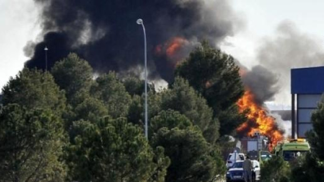 Immagine subito dopo lo schianto del caccia F-16.