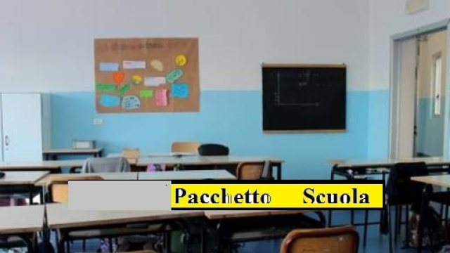 Un'aula di una scuola primaria di Manciano