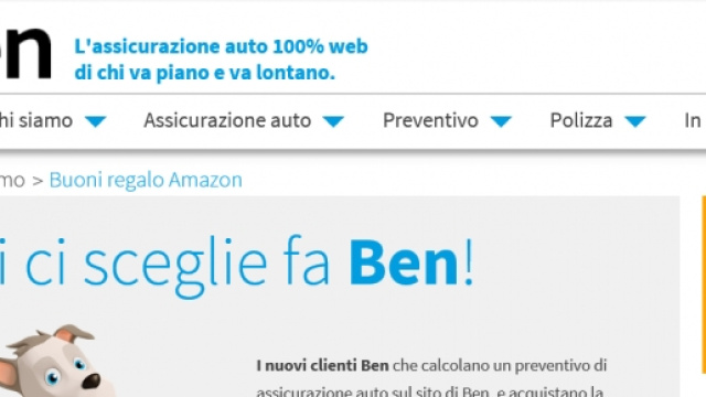 Chi ci scegli fa Ben! regala un buono Amazon.