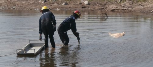 El cuerpo se hallaba atado a una plancha de metal