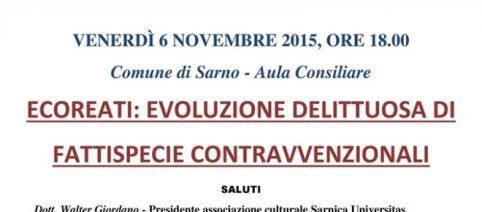 Ecoreati, se ne discute venerdì 6 novembre a Sarno