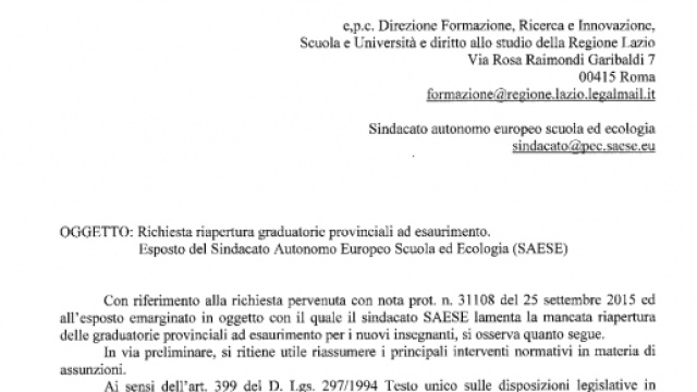 Miur, il no alla riapertura delle GaE