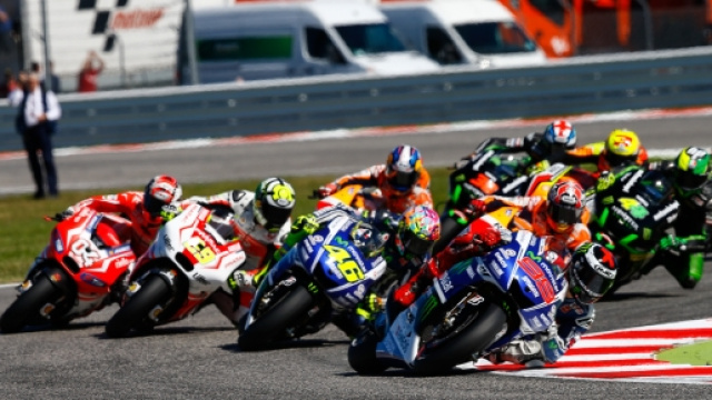 Rossi, start di una gara del Motomondiale.