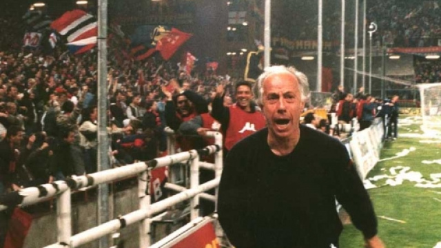 Franco Scoglio, una delle sue corse sotto la Nord