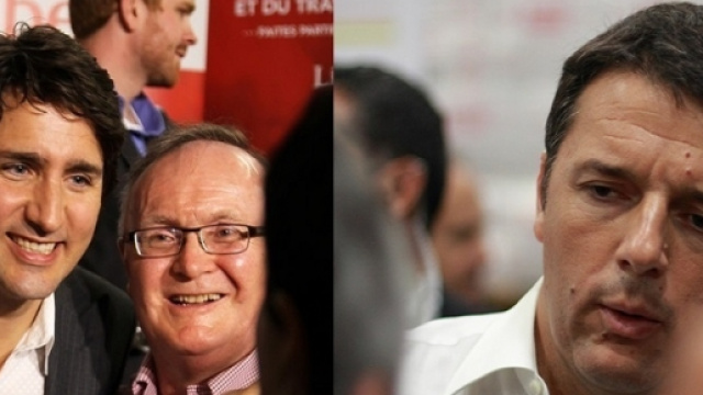 Il premier canadese Justin Trudeau e Matteo Renzi