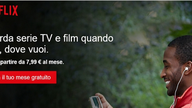 Netflix, la schermata del sito