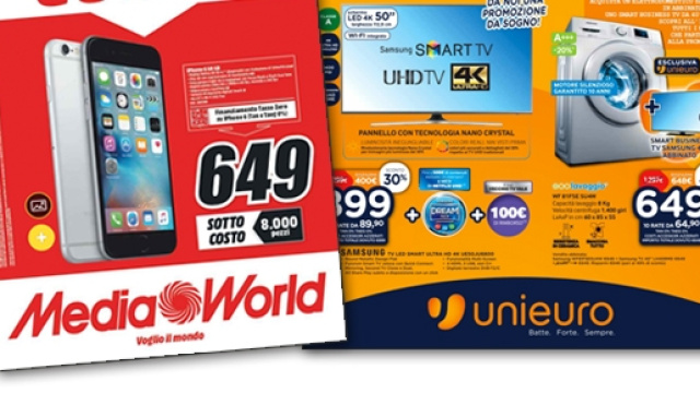 Volantino offerte di Mediaworld e Unieuro