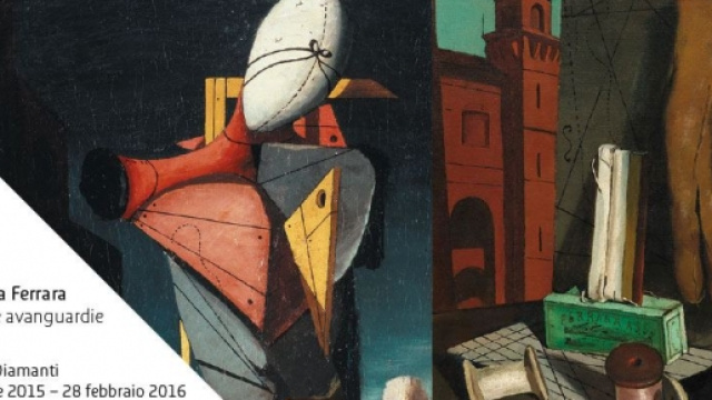 Locandina della mostra di de Chirico a Ferrara