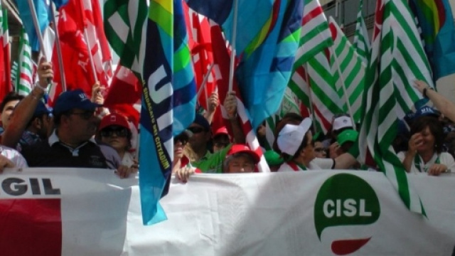 Sindacati italiani CGIL, CISL, UIL