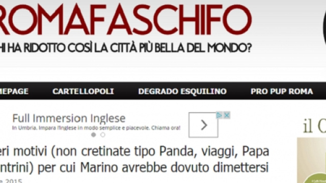 Il post del blog Roma fa schifo
