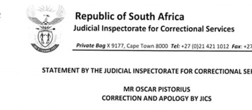 Image scan courtesy Support for Oscar Pistorius