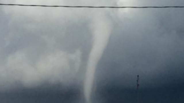 La tromba d'aria marina avvistata ad Otranto.