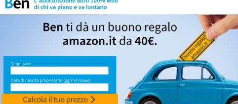Dal 18 ottobre niente più tagliando, la Ben offre ai nuovi assicurati un coupon di 40 euro