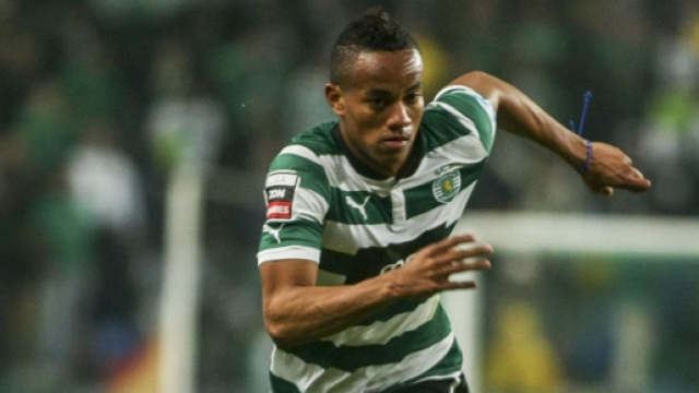 Andr&eacute; Carrillo in maglia Sporting Lisbona