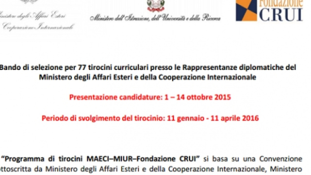 Bando di selezione, 77 tirocini: come candidarsi