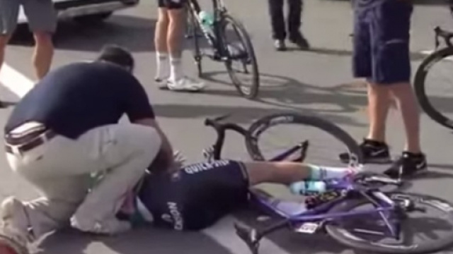 Brutta caduta per Tom Boonen all'Abu Dhabi Tour