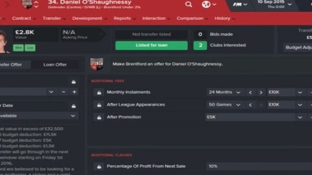 Un'immagine del Football Manager in uscita