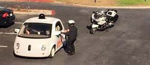 Google driverless car was stopped by police.
