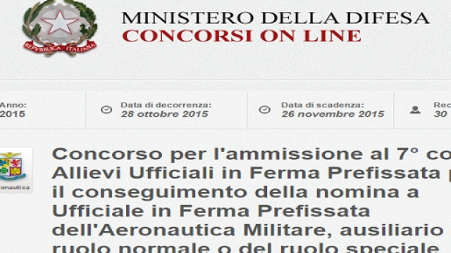 Concorso allievi ufficiali in aeronautica militare