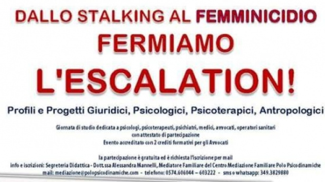Locandina convegno 'stalking e femminicidio'