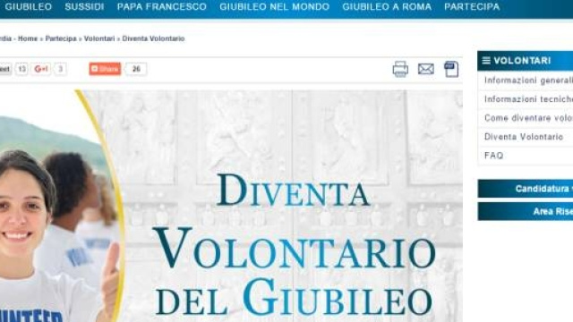 Pagina dedicata ai Volontari del Giubileo