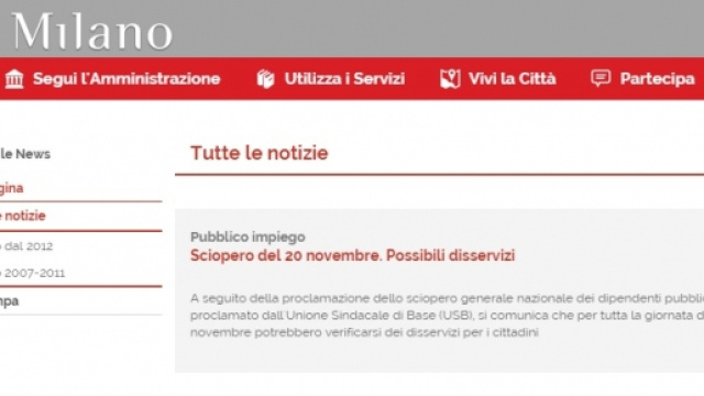 Sciopero 20 novembre Milano scuola