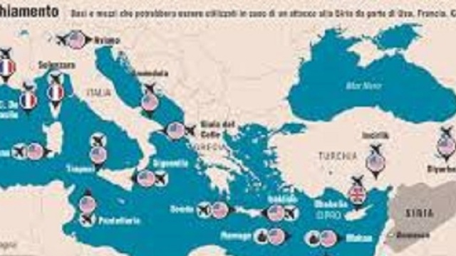Basi e mezzi per attaccare la Siria