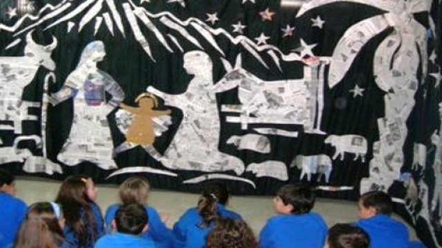 Presepe natalizio in una scuola